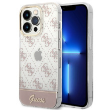 „Guess“ GUHCP14LHG4MHP iPhone 14 Pro 6.1 kietas dėklas, rožinis / rožinis, 4G raštas