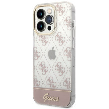 „Guess“ GUHCP14LHG4MHP iPhone 14 Pro 6.1 kietas dėklas, rožinis / rožinis, 4G raštas