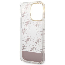 „Guess“ GUHCP14LHG4MHP iPhone 14 Pro 6.1 kietas dėklas, rožinis / rožinis, 4G raštas