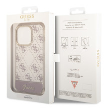 „Guess“ GUHCP14LHG4MHP iPhone 14 Pro 6.1 kietas dėklas, rožinis / rožinis, 4G raštas
