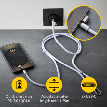 USB-C–USB-C LAIDAS 1,65 M / VIRSUTĖLIS VIOLETINIS 7991003 INTENSO
