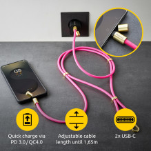 USB-C–USB-C LAIDAS 1,65 M / ROŽINIS JUOSTELĖLIS 7991004 INTENSO