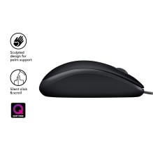MOUSE USB OPTICAL B110 SILENT / BLACK 910-005508 LOGITECH MOUSE USB OPTICAL B110 SILENT / BLACK 910-005508 LOGITECH