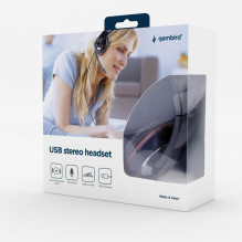 HEADSET STEREO USB BLACK / MHS-U-001 GEMBIRD