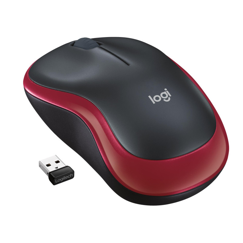 MOUSE USB OPTICAL WRL M185 / RED 910-002237 LOGITECH