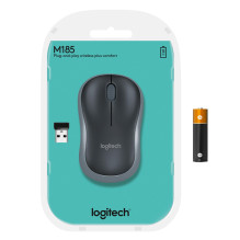 MOUSE USB OPTICAL WRL M185 / GREY 910-002238 LOGITECH