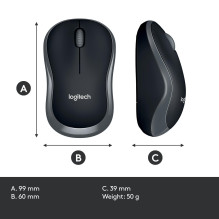MOUSE USB OPTICAL WRL M185 / GREY 910-002238 LOGITECH