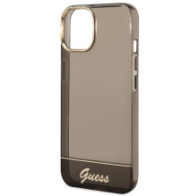 Guess GUHCP14SHGCOK iPhone 14 6.1 'juodas / juodas kietas dėklas, permatomas
