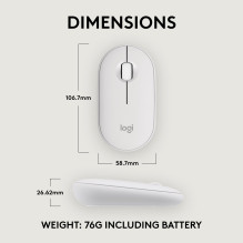 MOUSE USB OPTICAL WRL M350S / WHITE 910-007013 LOGITECH