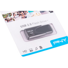 PNY Attaché 4 2.0 32 GB USB atmintinė, USB A tipo, juoda