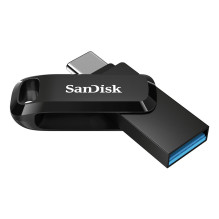 „SanDisk Ultra Dual Drive Go“ USB atmintinė, 64 GB, USB A tipo / USB C tipo 3.2 kartos 1 (3.1 kartos 1), juoda