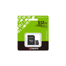 Kingston Technology 512GB microSDXC Canvas Select Plus Gen3 150MB / s A1 Card + Adapter Kingston Technology 512GB microSDXC Canvas Select Plus Gen3 150MB / s A1 Card + Adapter