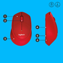 MOUSE USB OPTICAL WRL M330 / SILENT RED 910-004911 LOGITECH