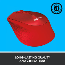 MOUSE USB OPTICAL WRL M330 / SILENT RED 910-004911 LOGITECH