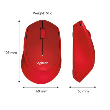 MOUSE USB OPTICAL WRL M330 / SILENT RED 910-004911 LOGITECH