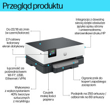 HP OfficeJet Pro 9110b belaidis spalvotas spausdintuvas, dvipusis spausdinimas