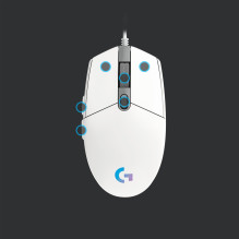 MOUSE USB OPTICAL G203 / WHITE 910-005797 LOGITECH
