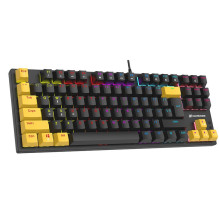 Tracer HORNET 87 klaviatūra su pele, žaidimų, USB, QWERTY, anglų, juoda, geltona