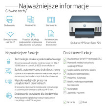 „HP Smart Tank 725“ daugiafunkcis terminis rašalinis spausdintuvas, A4, 4800 x 1200 DPI, 15 ppm, „Wi-Fi“