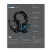 HEADSET GAMING G432 / BLACK 981-000770 LOGITECH