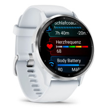 Garmin Venu 3 3.56 cm (1.4") AMOLED 45 mm Digital 454 x 454 pixels Touchscreen Silver, White Wi-Fi GPS (satellite)