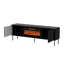Cama CORTINA TV cabinet 180x40x60 black + black fireplace
