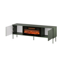 Cama RTV cabinet EF + fireplace black TRESSE 180x40x54.5 matte green Cama RTV cabinet EF + fireplace black TRESSE 180x40x54.5 matte green