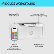 Laser Printer, HP, LaserJet M110w, USB 2.0, Bluetooth, WiFi, 7MD66F