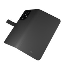 Puro Wallet Nuimamas MagSafe 2in1 PU odinis dėklas su atvartu ir pinigine, skirta iPhone 16 Pro – juoda