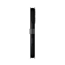 Puro Wallet Nuimamas MagSafe 2in1 PU odinis dėklas su atvartu ir pinigine, skirta iPhone 16 Pro – juoda