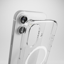 Puro Impact Clear D3O MagSafe silikoninis dėklas, skirtas iPhone 16 – skaidrus
