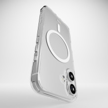 Puro Impact Clear D3O MagSafe silikoninis dėklas, skirtas iPhone 16 – skaidrus