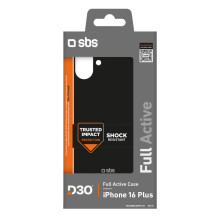 SBS Full Active D3O dėklas, skirtas iPhone 16 Plus – juodas