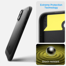 Spigen Rugged Armor MagSafe dėklas iPhone 16 - juodas