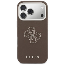 Etui Guess FW Resin Logo na iPhone 17 Pro - brązowe