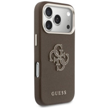 Etui Guess FW Resin Logo na iPhone 17 Pro - brązowe