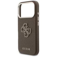 Etui Guess FW Resin Logo na iPhone 17 Pro - brązowe