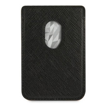 Portfel magnetyczny Karl Lagerfeld Wallet CardSlot Saffiano Karl`s Head MagSafe na telefon - czarny