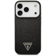 „Guess“ blizgantis trikampio formos logotipas su „MagSafe“ dėklu, skirtu „iPhone 17 Pro“ – juodas