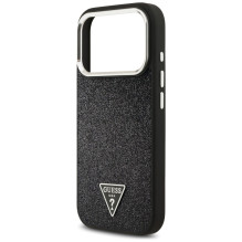 „Guess“ blizgantis trikampio formos logotipas su „MagSafe“ dėklu, skirtu „iPhone 17 Pro“ – juodas