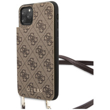 Etui Guess 4G Crossbody na iPhone 11 Pro Max - brązowe
