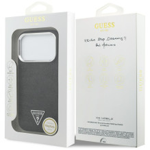 „Guess“ blizgantis trikampio formos logotipas su „MagSafe“ dėklu, skirtu „iPhone 17 Pro“ – juodas