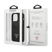 Etui Guess Saffiano Triangle Logo Cardslot na iPhone 13 / 13 Pro - czarne
