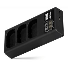 Įkroviklis - Newell CD-USB-C Trijų Kanalų Įkroviklis Canon LP-E6 Baterijoms USB-C, Micro USB, Juodas