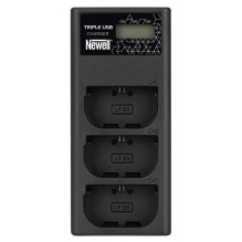 Įkroviklis - Newell CD-USB-C Trijų Kanalų Įkroviklis Canon LP-E6 Baterijoms USB-C, Micro USB, Juodas