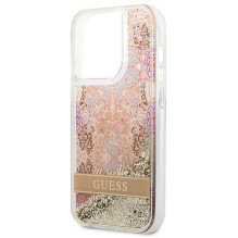 Etui Guess Paisley Liquid Glitter na iPhone 14 Pro - złote