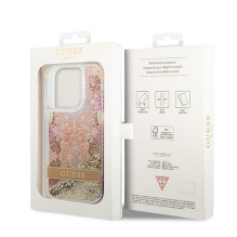 Etui Guess Paisley Liquid Glitter na iPhone 14 Pro - złote