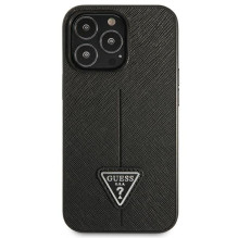Etui Guess Saffiano Triangle Logo na iPhone 14 Pro Max - czarne
