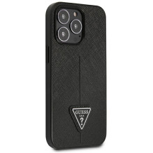Etui Guess Saffiano Triangle Logo na iPhone 14 Pro Max - czarne