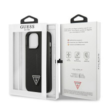 Etui Guess Saffiano Triangle Logo na iPhone 14 Pro Max - czarne